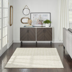 5' x 7' Brown and Ivory Geometric Hand Tufted Area Rug