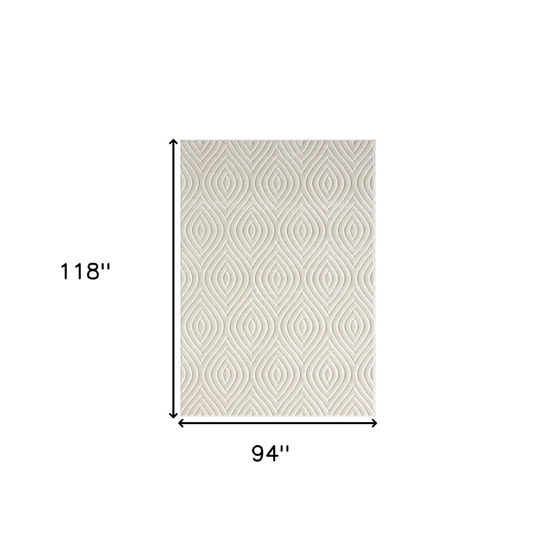 8' x 10' Ivory Trellis Area Rug