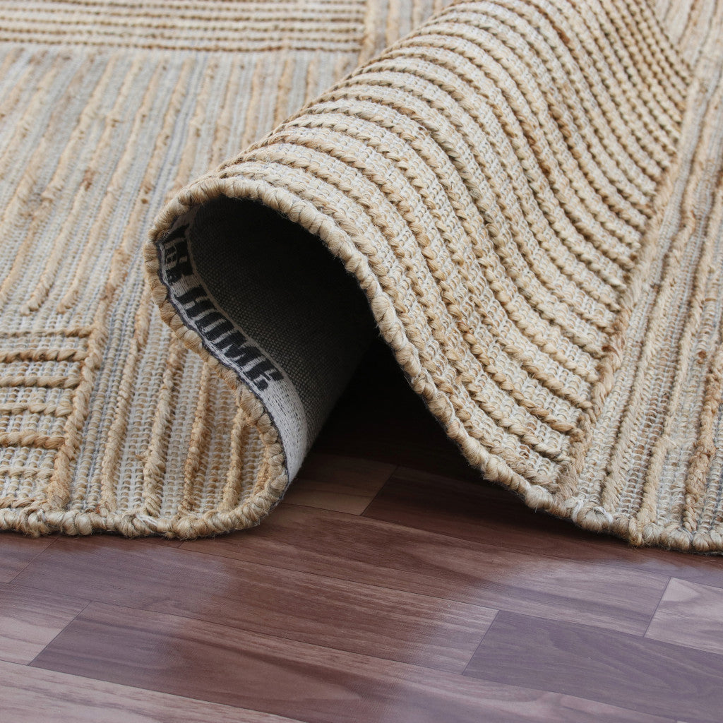 5' x 8' Brown Striped Hand Woven Area Rug