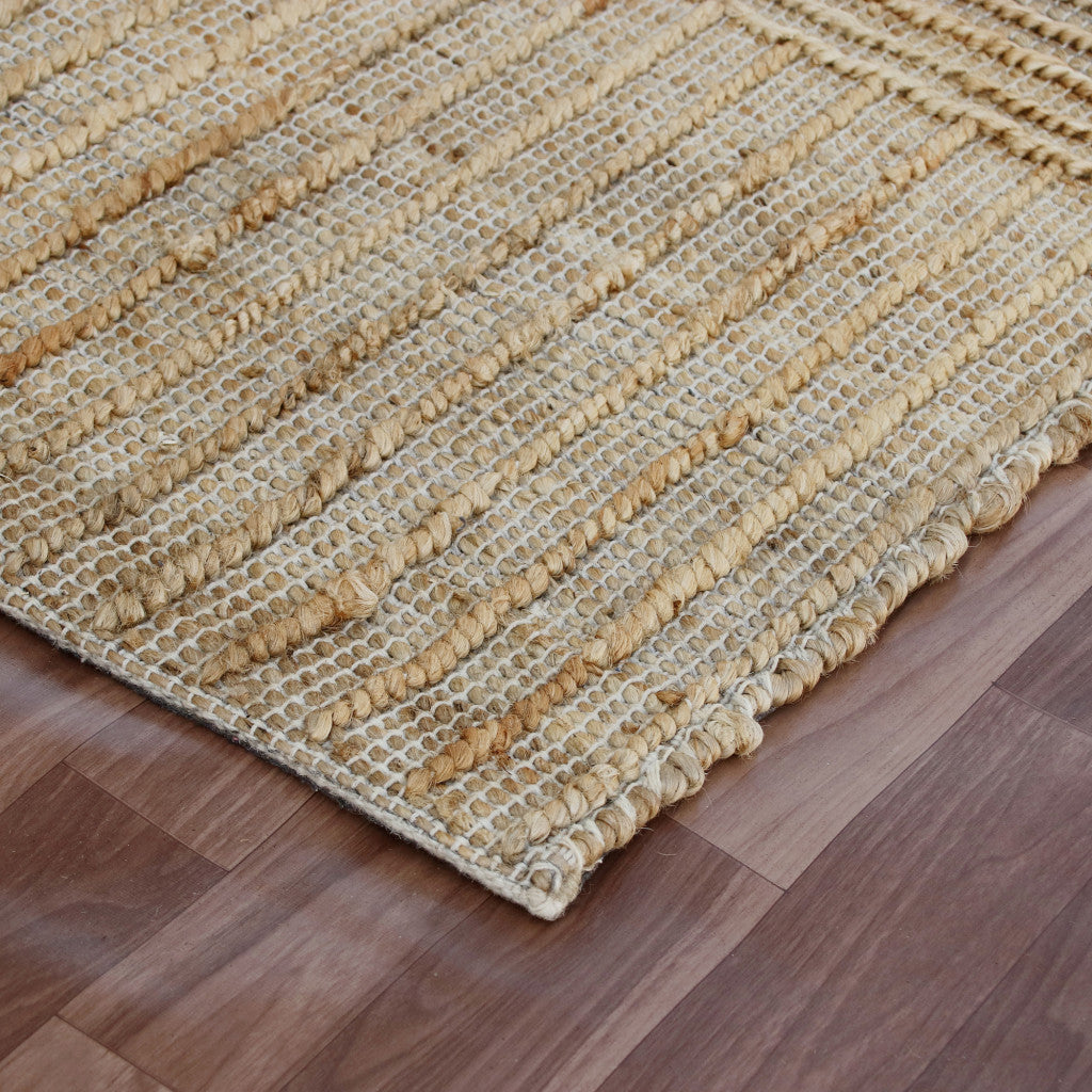 5' x 8' Brown Striped Hand Woven Area Rug