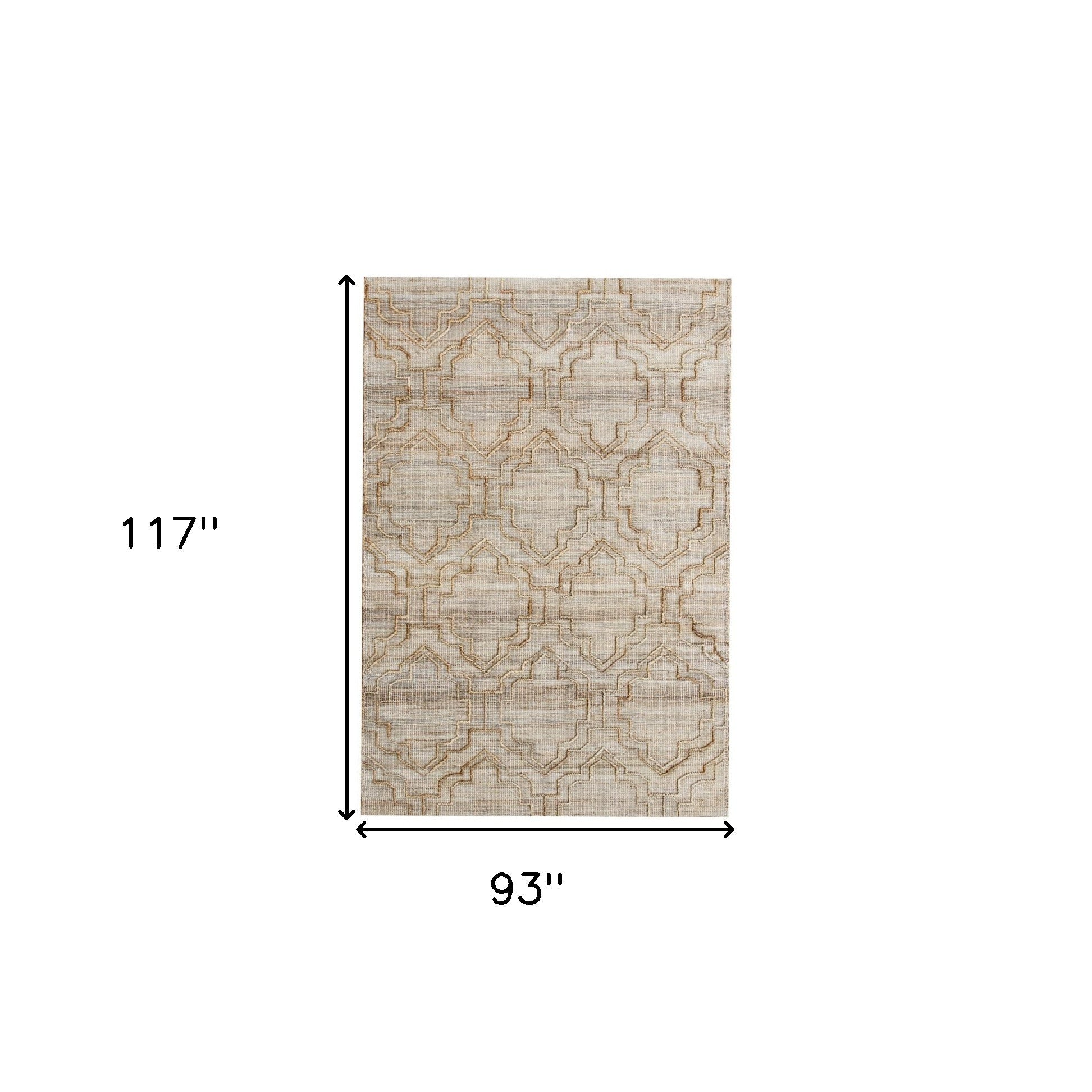 8' x 10' Brown Trellis Hand Woven Area Rug