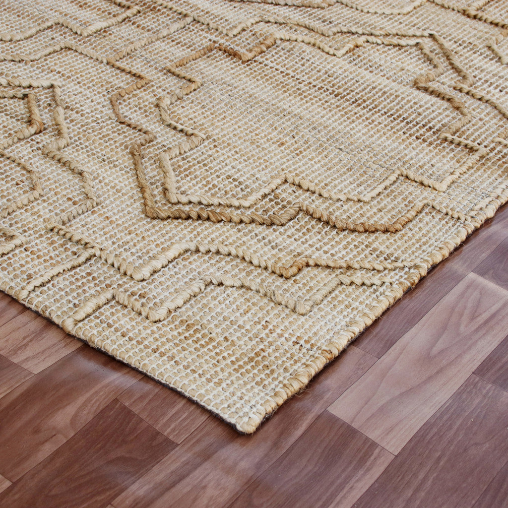8' x 10' Brown Trellis Hand Woven Area Rug