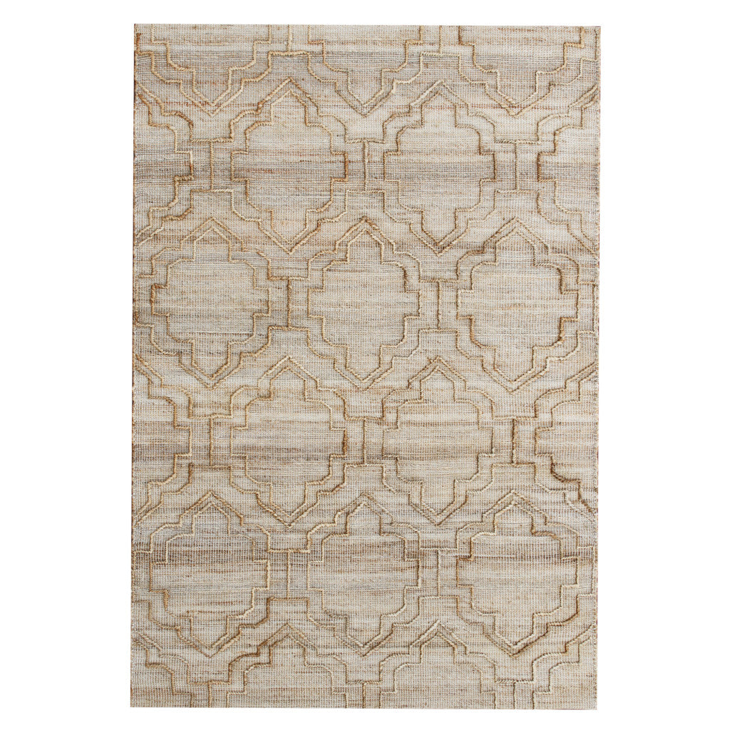 8' x 10' Brown Trellis Hand Woven Area Rug