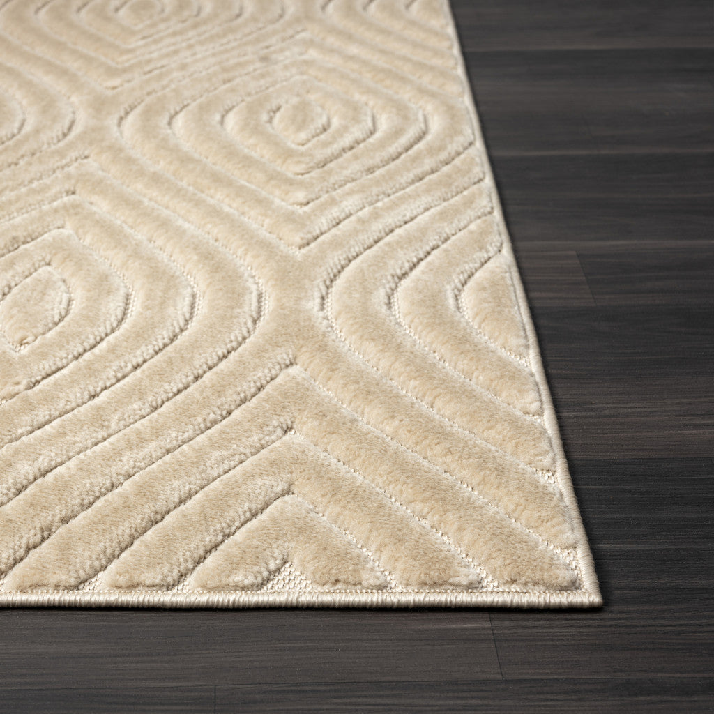 5' x 7' Beige Trellis Area Rug