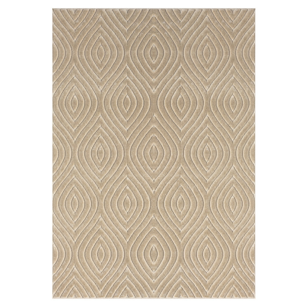 5' x 7' Beige Trellis Area Rug