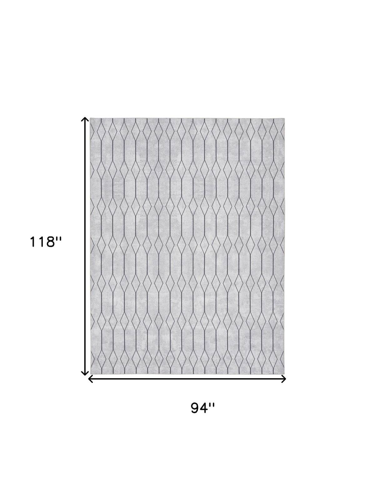 8' x 10' Ivory and Gray Geometric Power Loom Washable Area Rug
