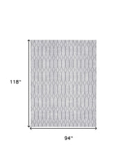 8' x 10' Ivory and Gray Geometric Power Loom Washable Area Rug