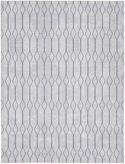 8' x 10' Ivory and Gray Geometric Power Loom Washable Area Rug