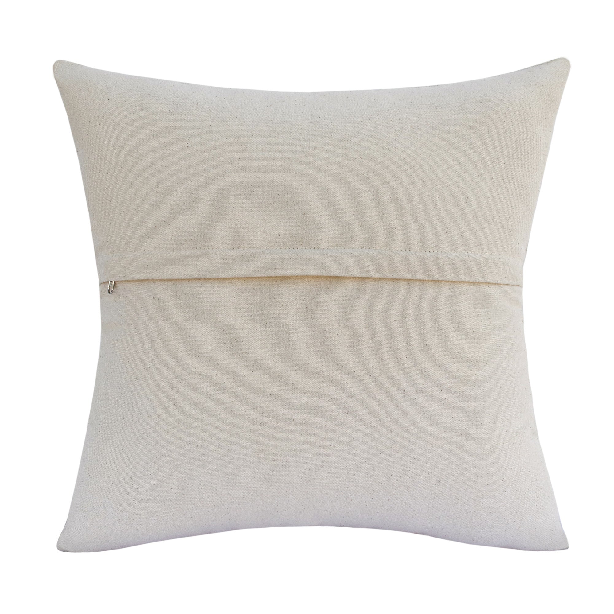 20" X 20" Beige and Ivory Striped Faux Leather Zippered Pillow