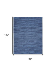 8' x 10' Blue and Gray Abstract Power Loom Washable Non Skid Area Rug