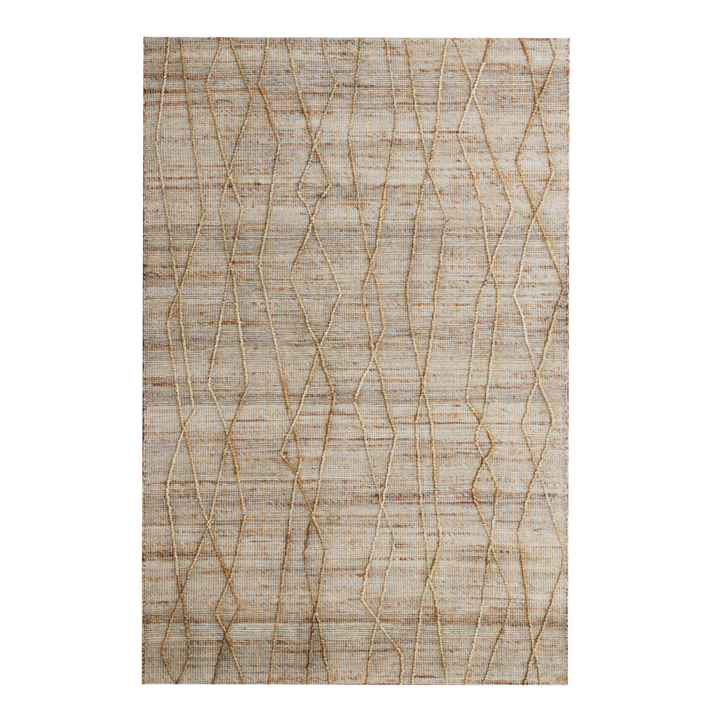 5' x 8' Brown Abstract Hand Woven Area Rug