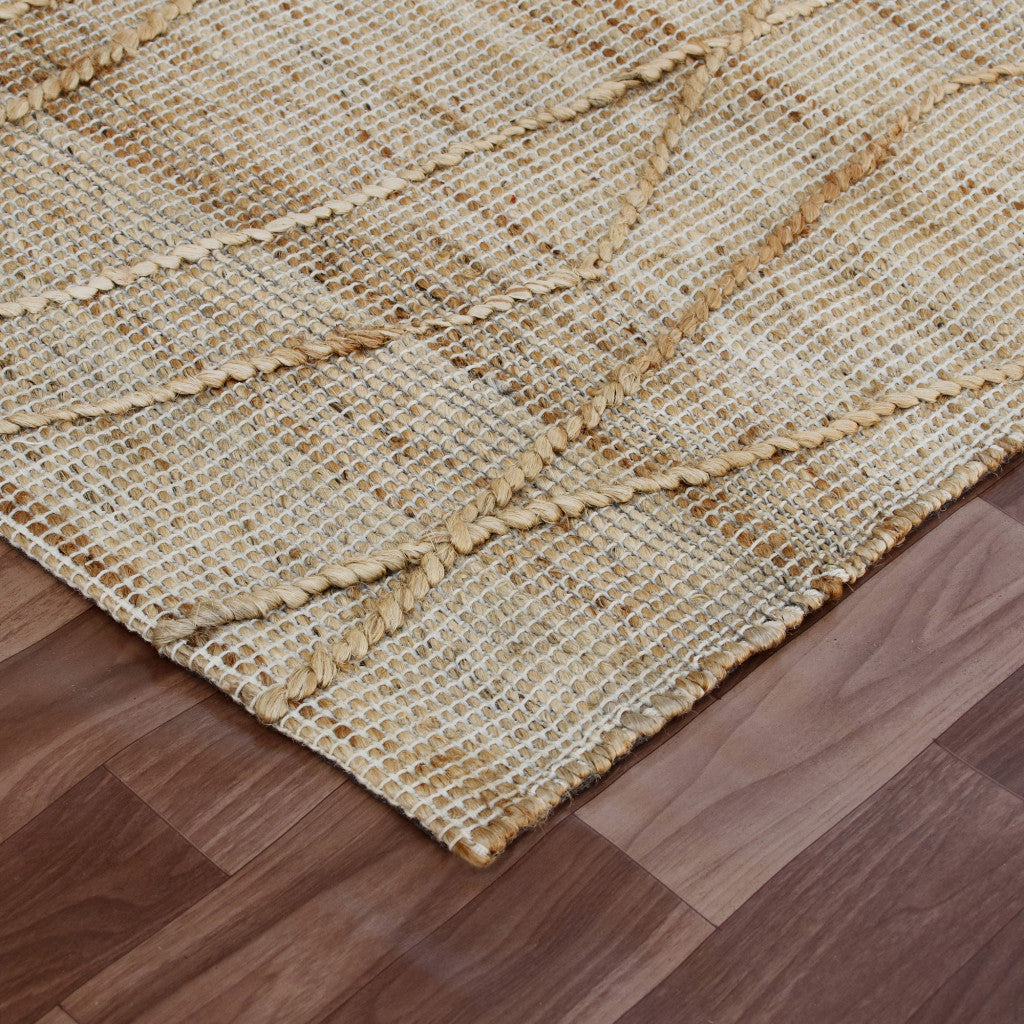 5' x 8' Brown Abstract Hand Woven Area Rug