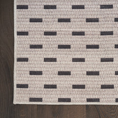 6' x 9' Ivory and Brown Geometric Power Loom Washable Non Skid Area Rug