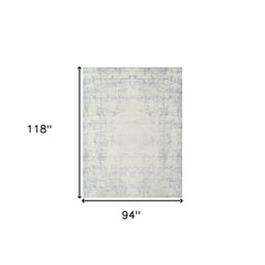 8' x 10' Gray Abstract Washable Non Skid Area Rug