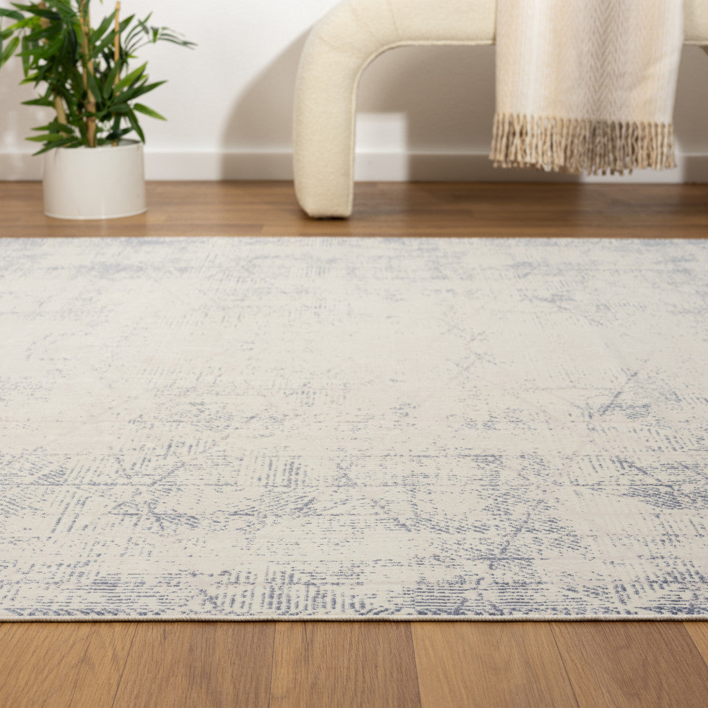 8' x 10' Gray Abstract Washable Non Skid Area Rug