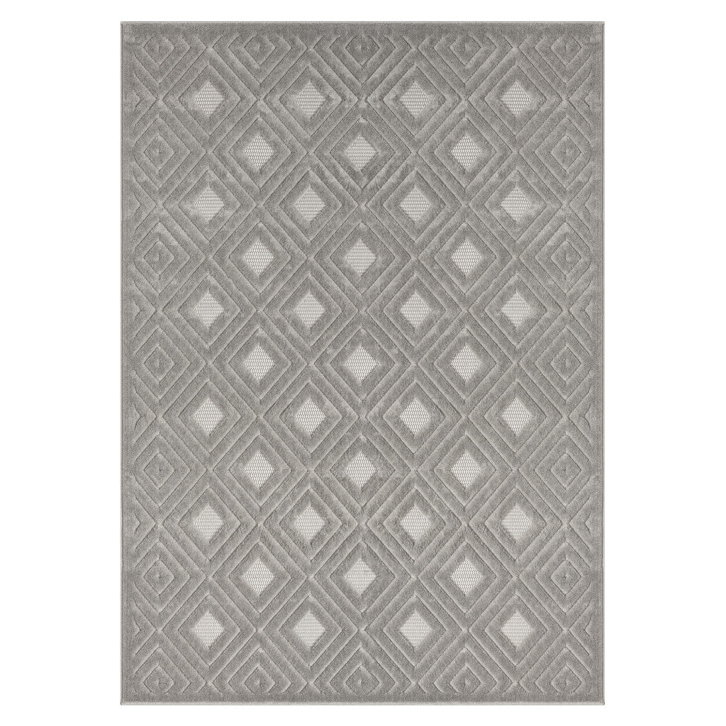 5' x 7' Gray Geometric Area Rug