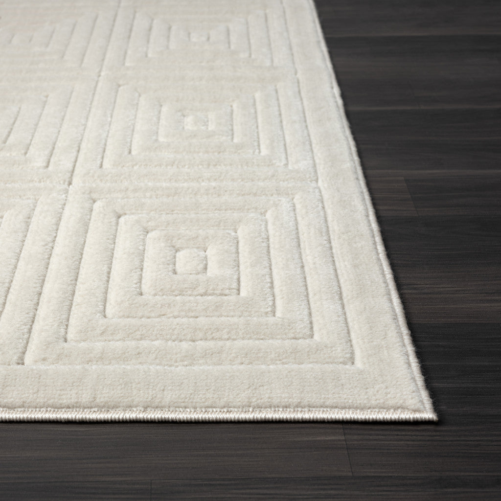 8' x 10' Ivory Geometric Area Rug