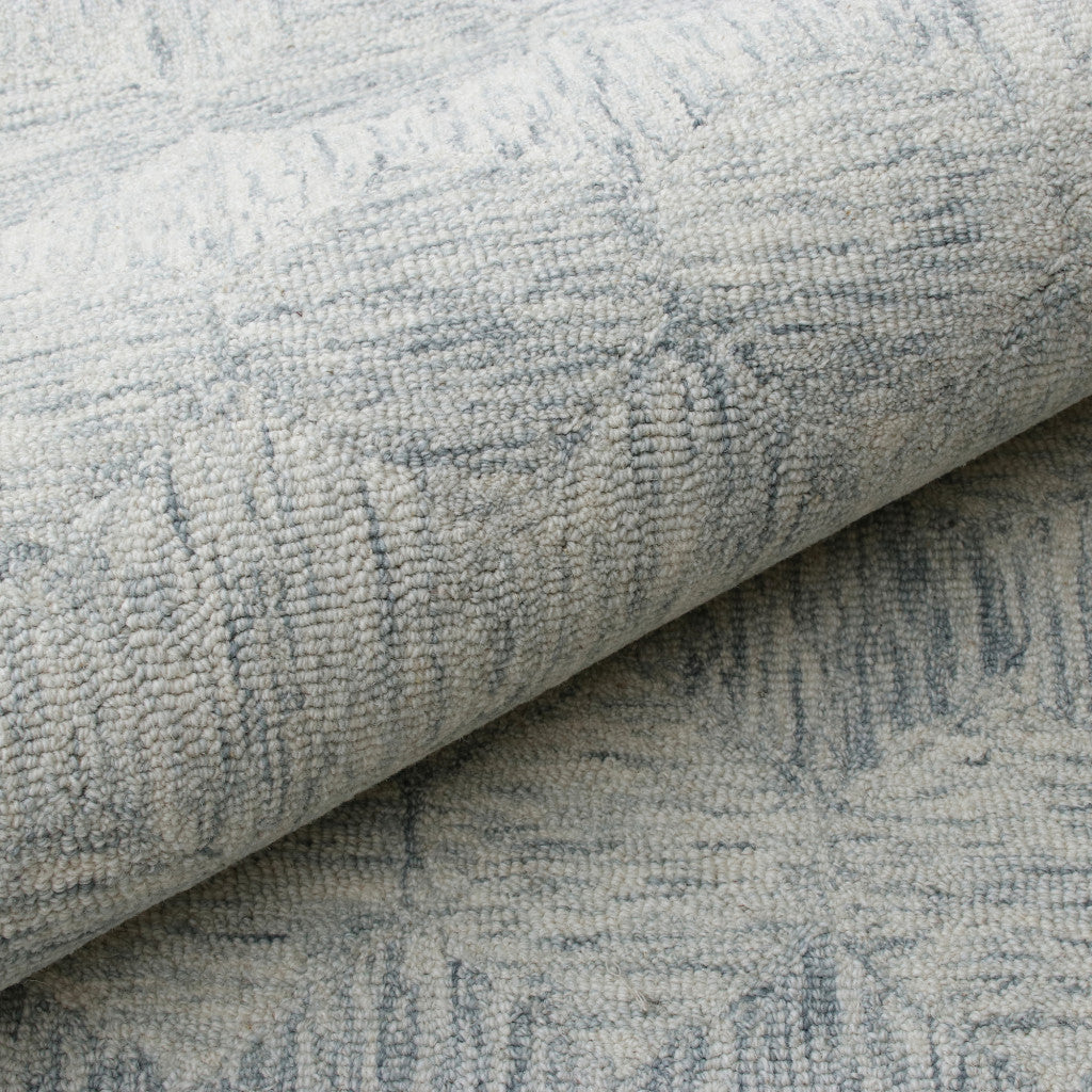 5' x 7' Silver Wool Geometric Hand Tufted Area Rug