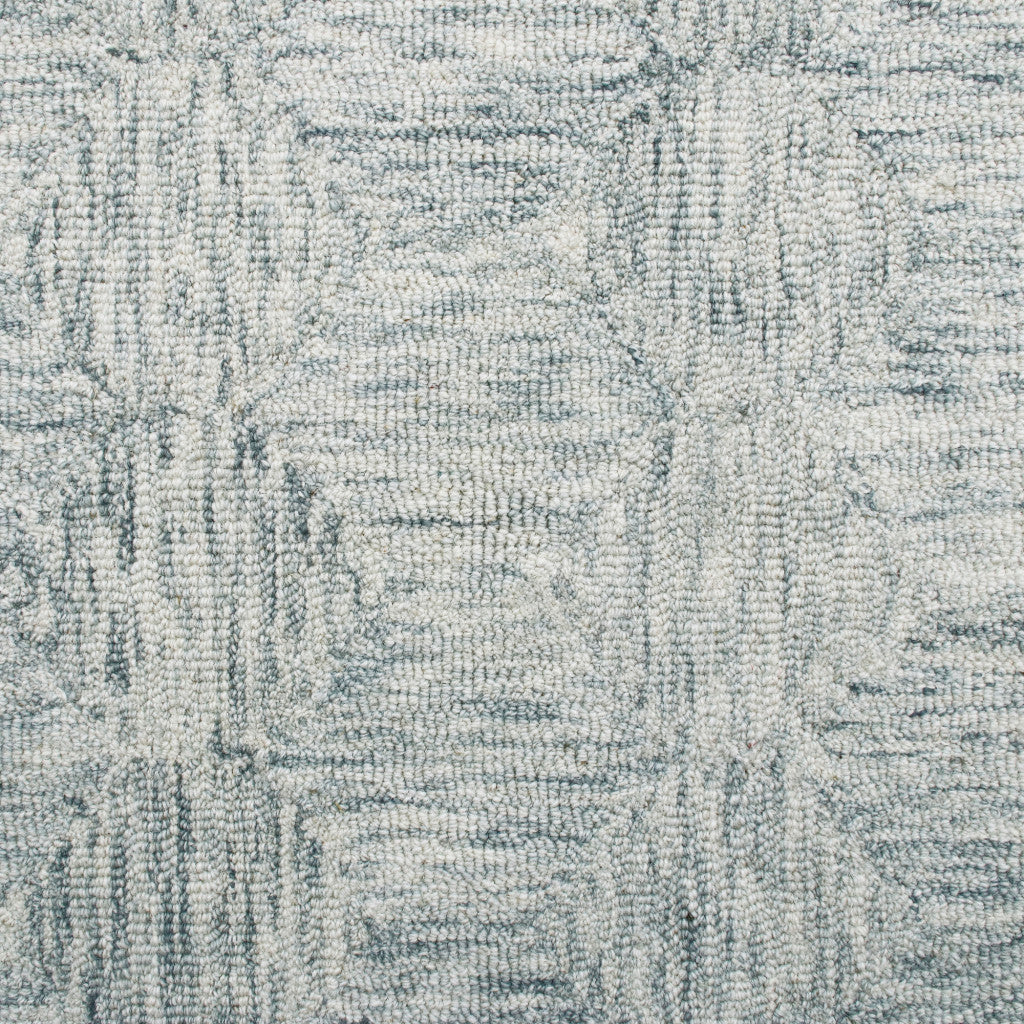 5' x 7' Silver Wool Geometric Hand Tufted Area Rug
