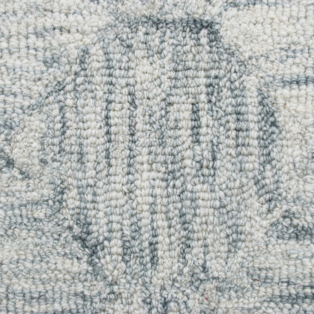 5' x 7' Silver Wool Geometric Hand Tufted Area Rug