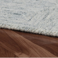 5' x 7' Silver Wool Geometric Hand Tufted Area Rug