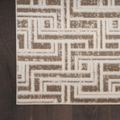 9' x 12' Brown Geometric Distressed Area Rug