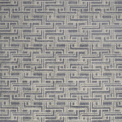9' x 12' Blue Geometric Distressed Area Rug