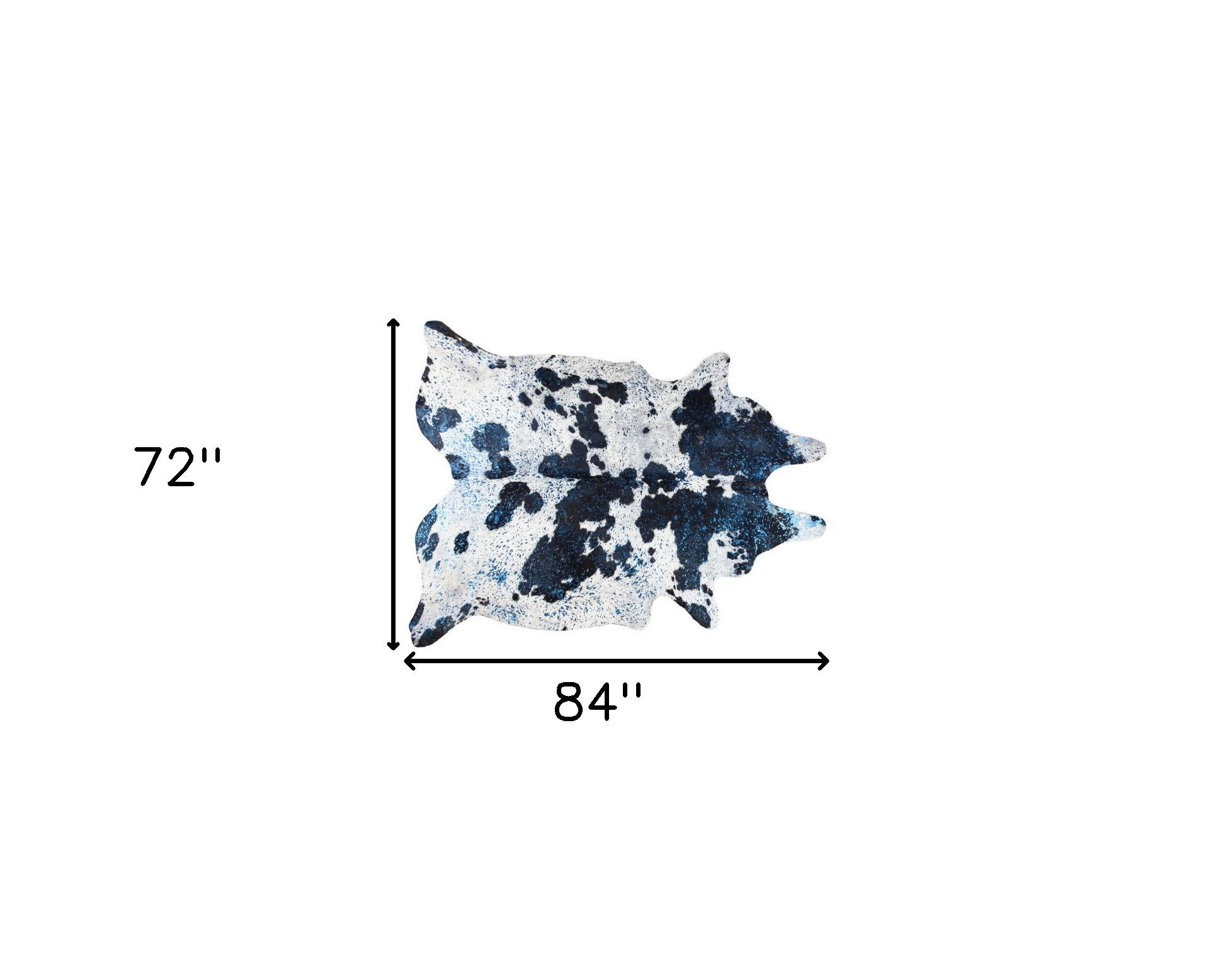 6' x 7' Black and White Cowhide Hand Knotted Area Rug