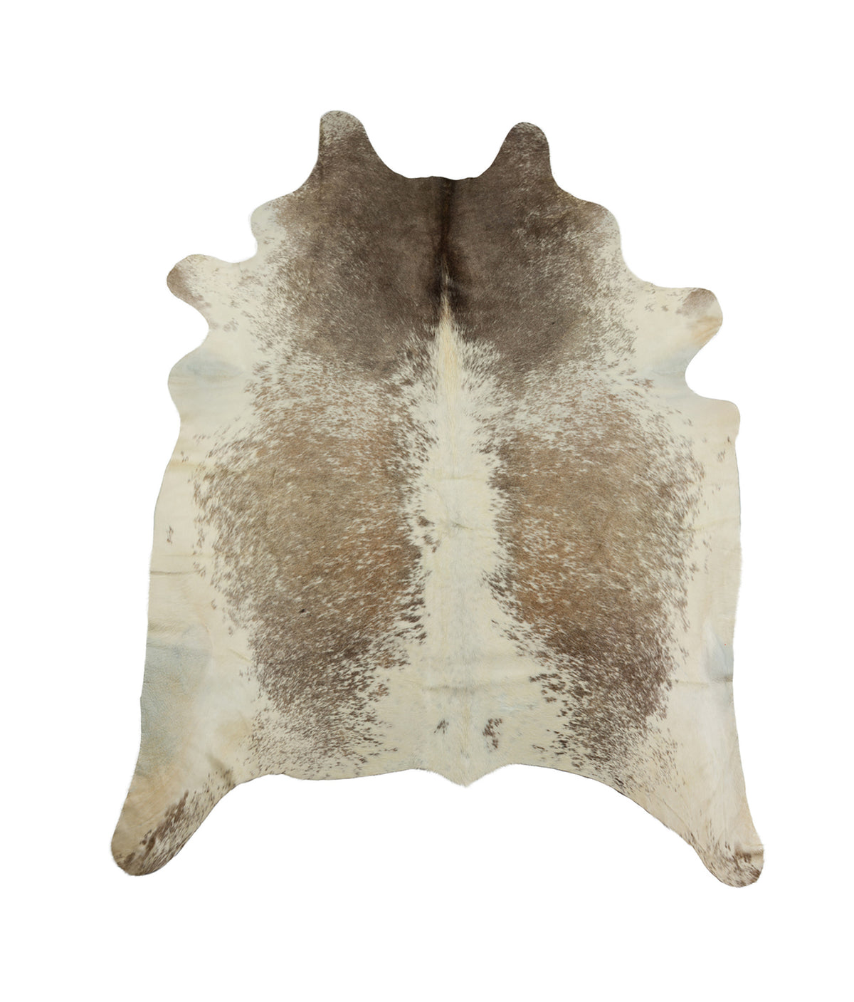 6' x 7' Brown and White Cowhide Hand Knotted Area Rug