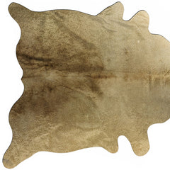 5' x 7' Gold Cowhide Hand Knotted Area Rug