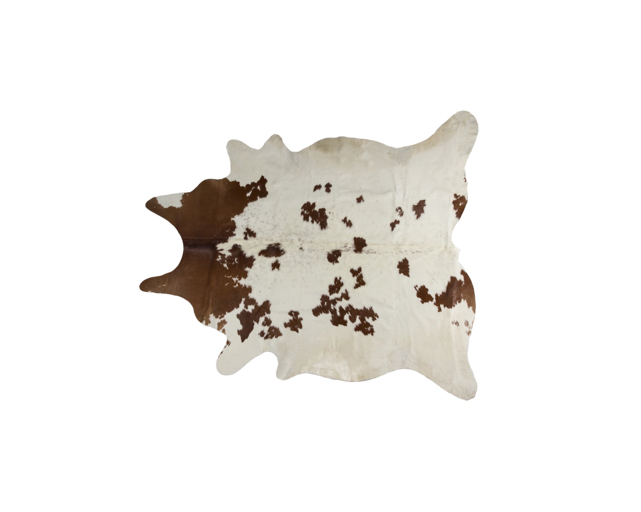 5' x 7' Brown and White Cowhide Hand Knotted Area Rug