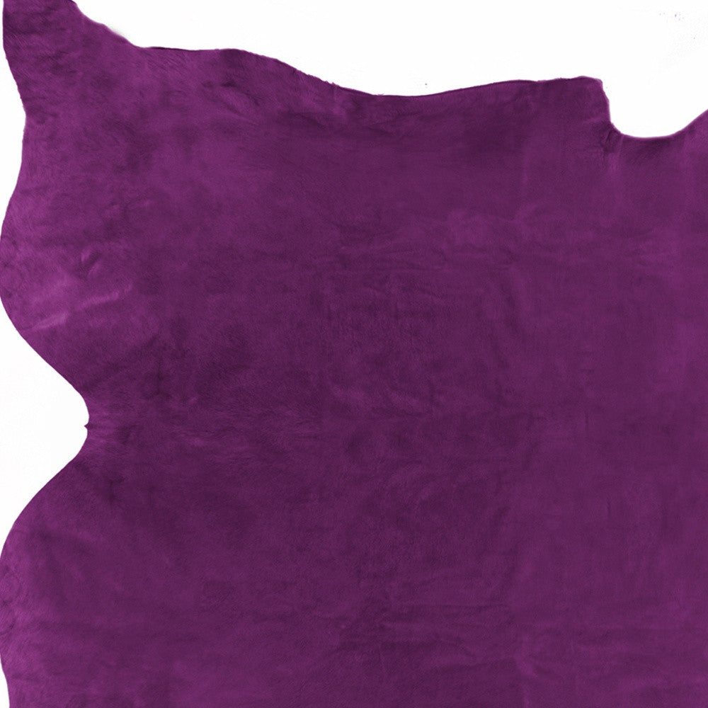 6' x 7' Plum Cowhide Handmade Area Rug