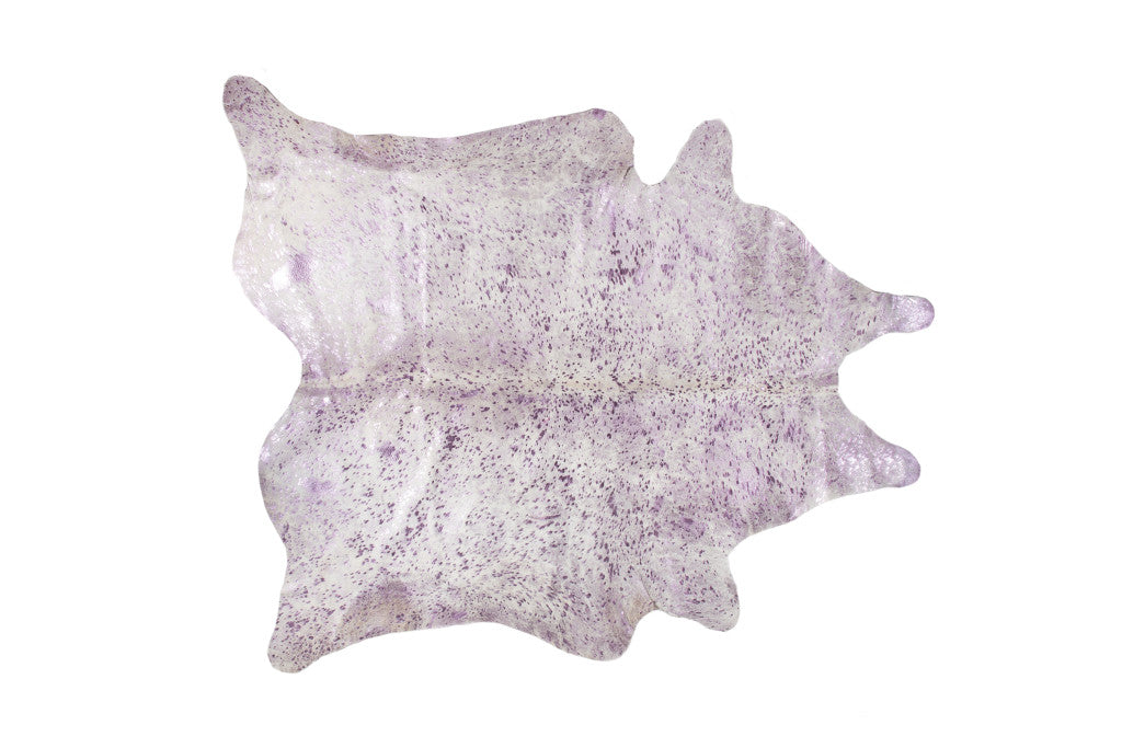 5' x 7' Gray and Pink Cowhide Hand Knotted Area Rug