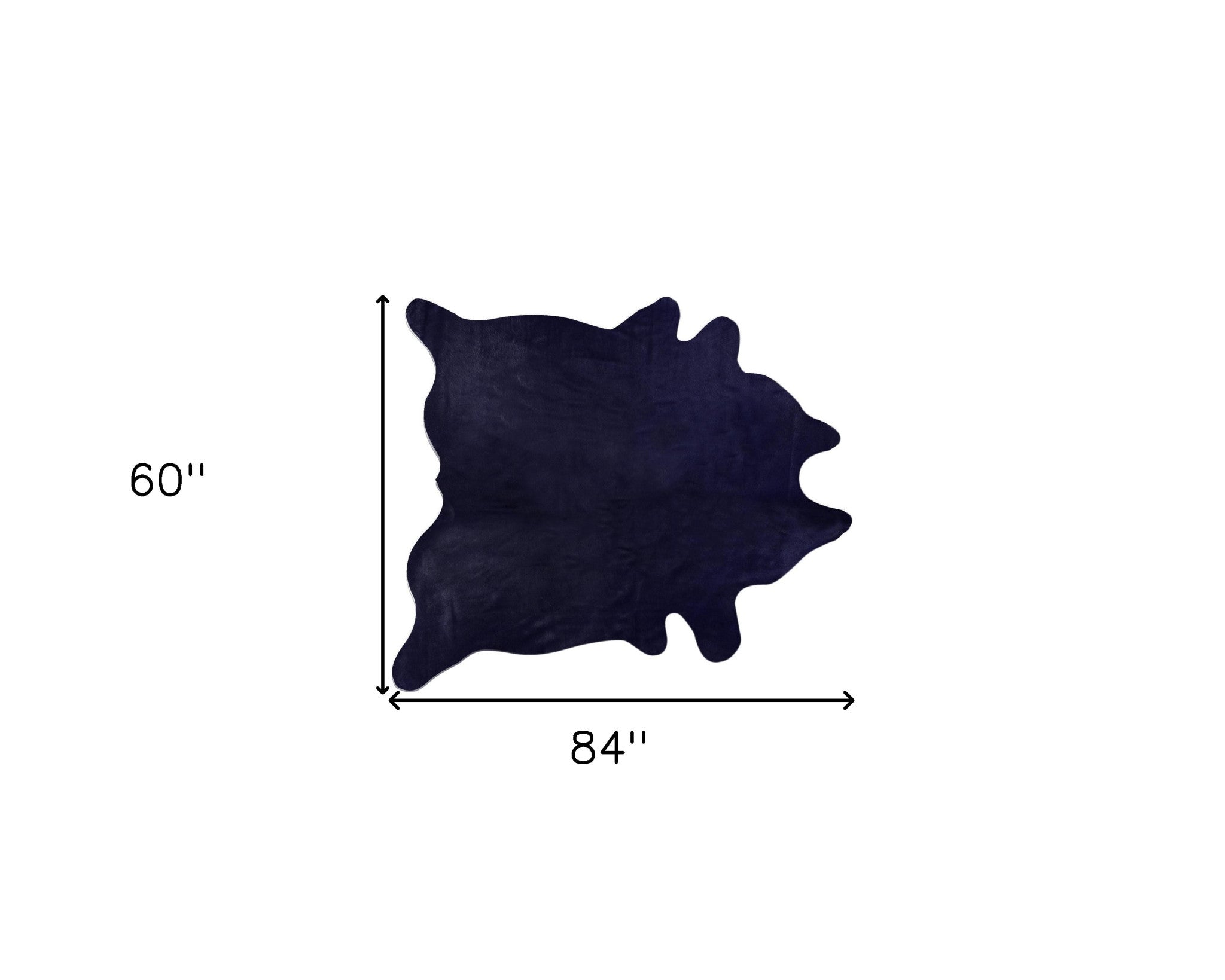 5' x 7' Midnight Cowhide Hand Knotted Area Rug