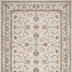 5' x 7' Cream Floral Distressed Area Rug