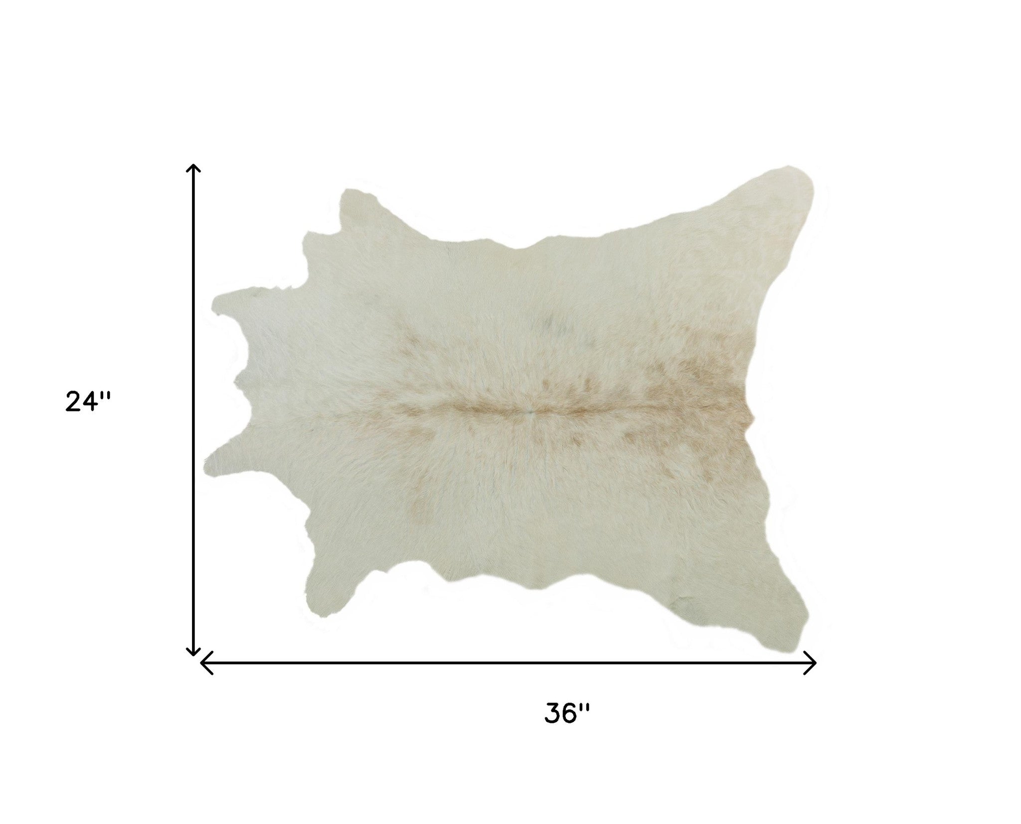 2' x 3' Off White Cowhide Hand Knotted Area Rug