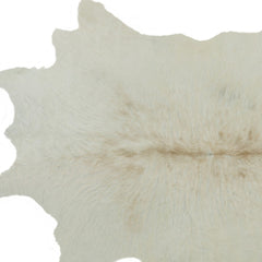 2' x 3' Off White Cowhide Hand Knotted Area Rug