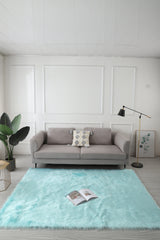 4' x 6' Turquoise Sheepskin Washable Area Rug
