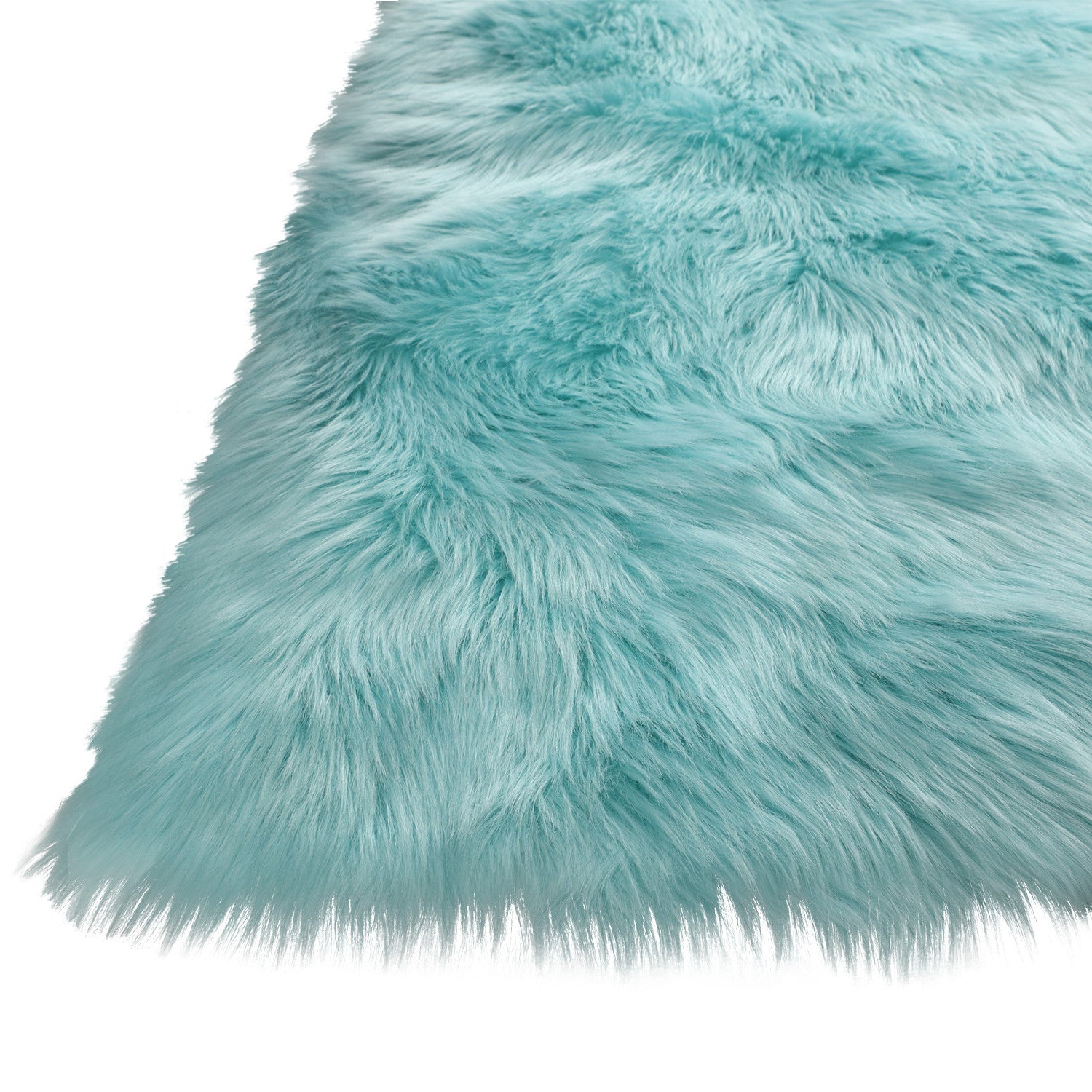 4' x 6' Turquoise Sheepskin Washable Area Rug