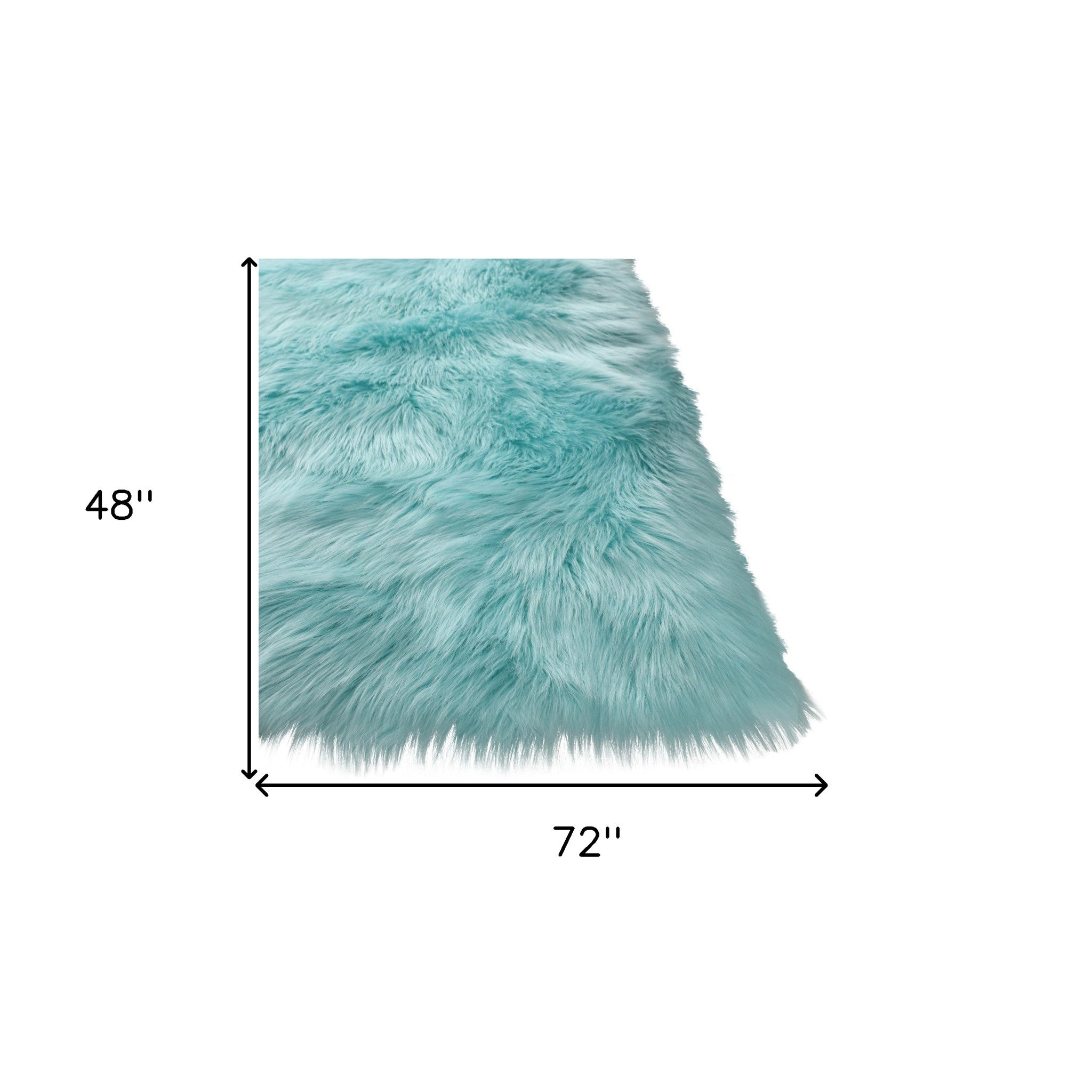 4' x 6' Turquoise Sheepskin Washable Area Rug