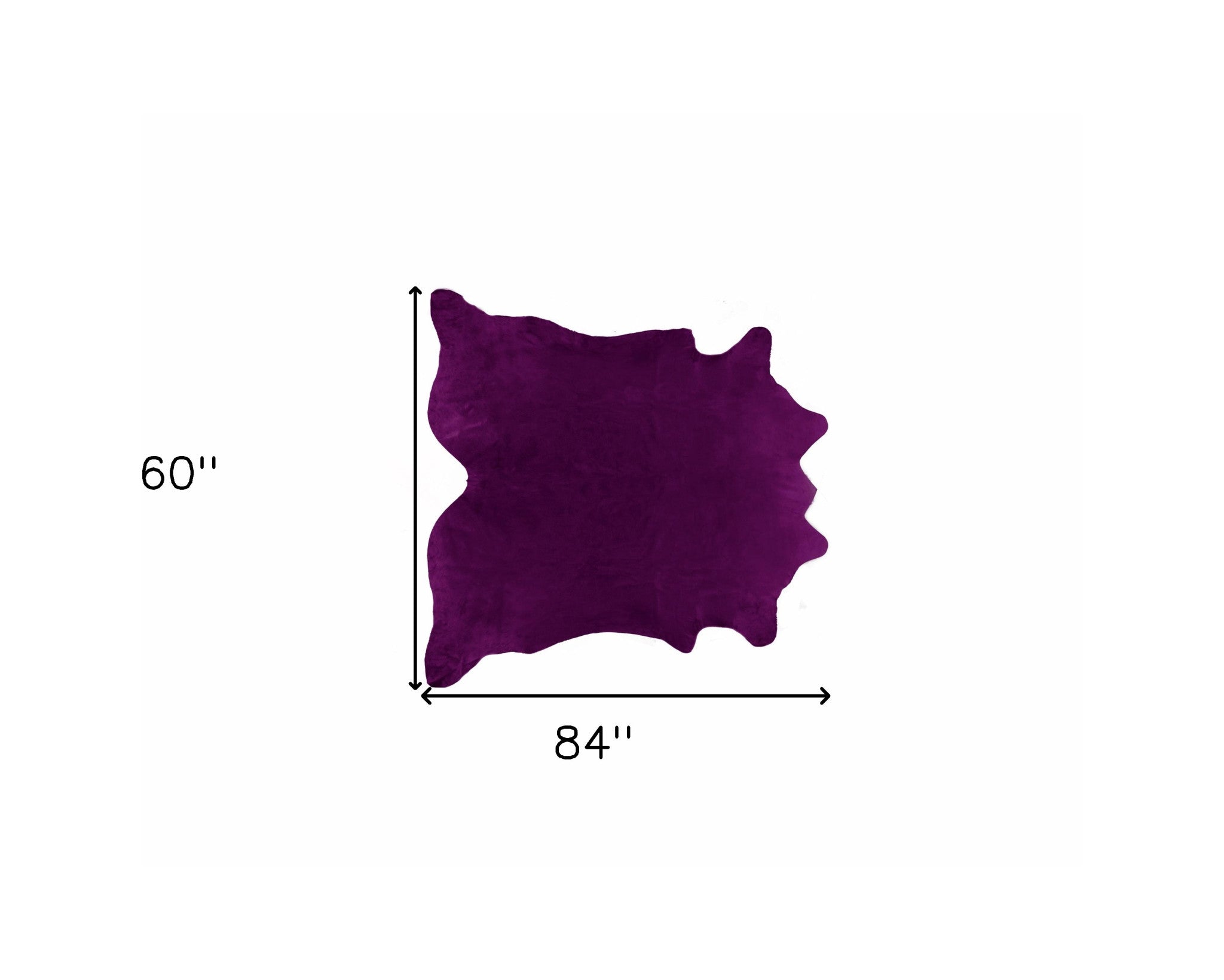 5' x 7' Purple Cowhide Hand Knotted Area Rug