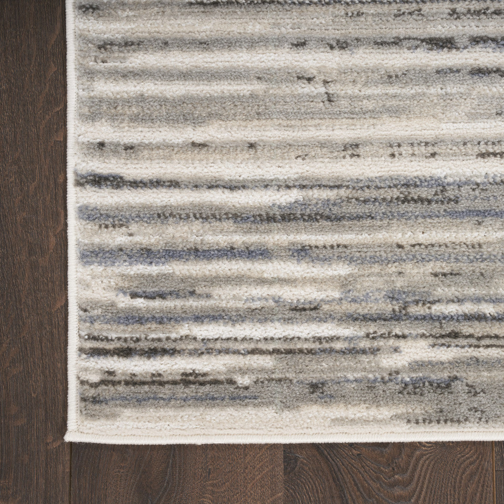 8' x 10' Cream Abstract Distressed Area Rug