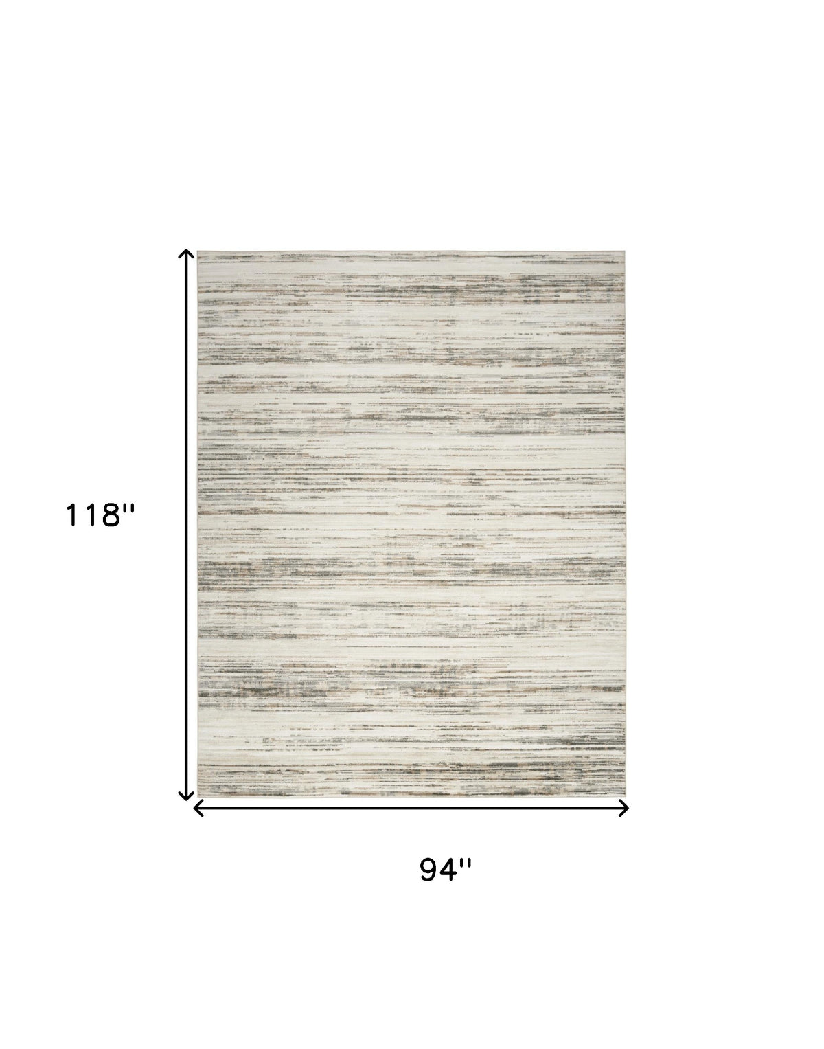 8' x 10' Cream Abstract Distressed Area Rug