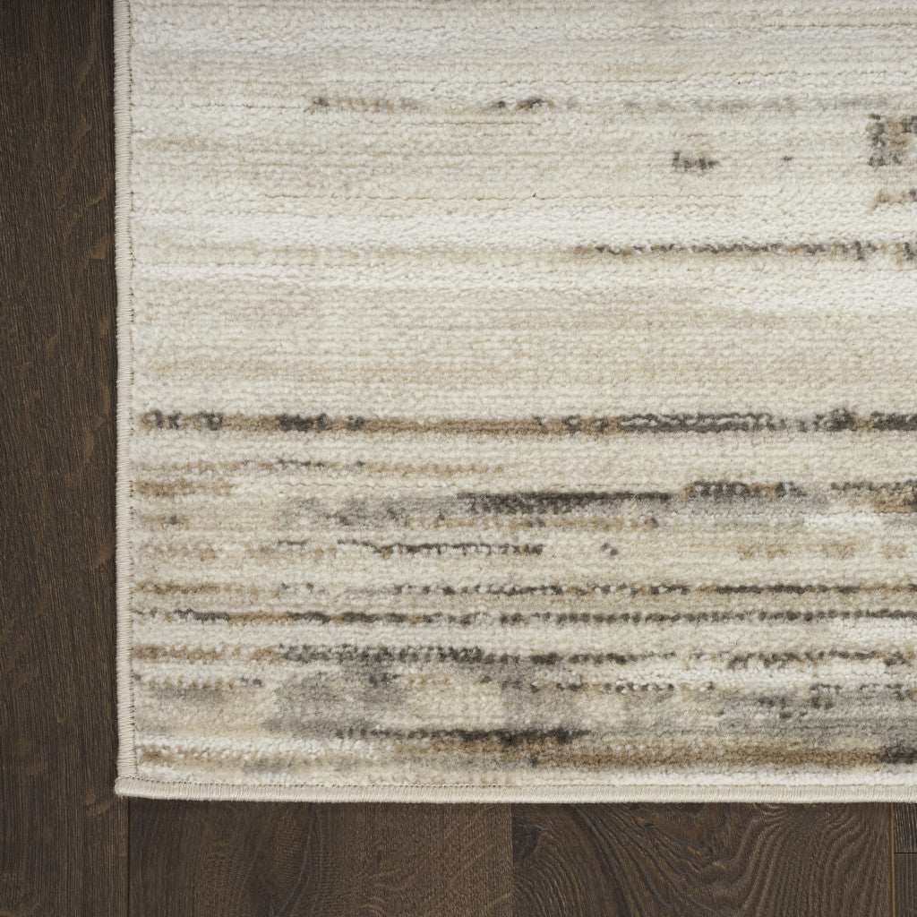 8' x 10' Cream Abstract Distressed Area Rug