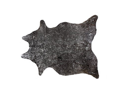 6' x 7' Brown and Silver Cowhide Hand Knotted Area Rug