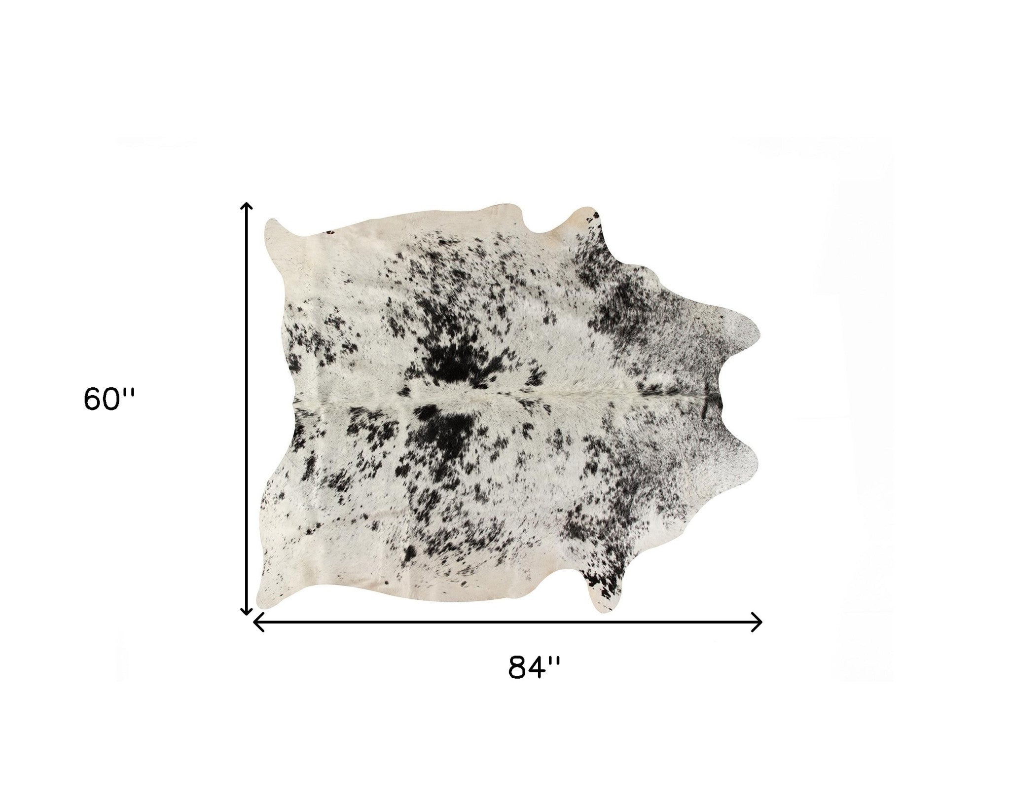 5' x 7' Black and White Cowhide Hand Knotted Area Rug