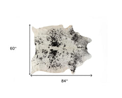 5' x 7' Black and White Cowhide Hand Knotted Area Rug