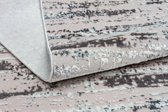 3' X 5' Silver Abstract Washable Non Skid Area Rug