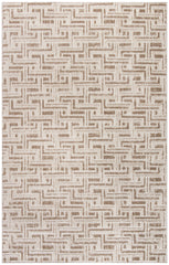 4' x 6' Brown Geometric Distressed Area Rug