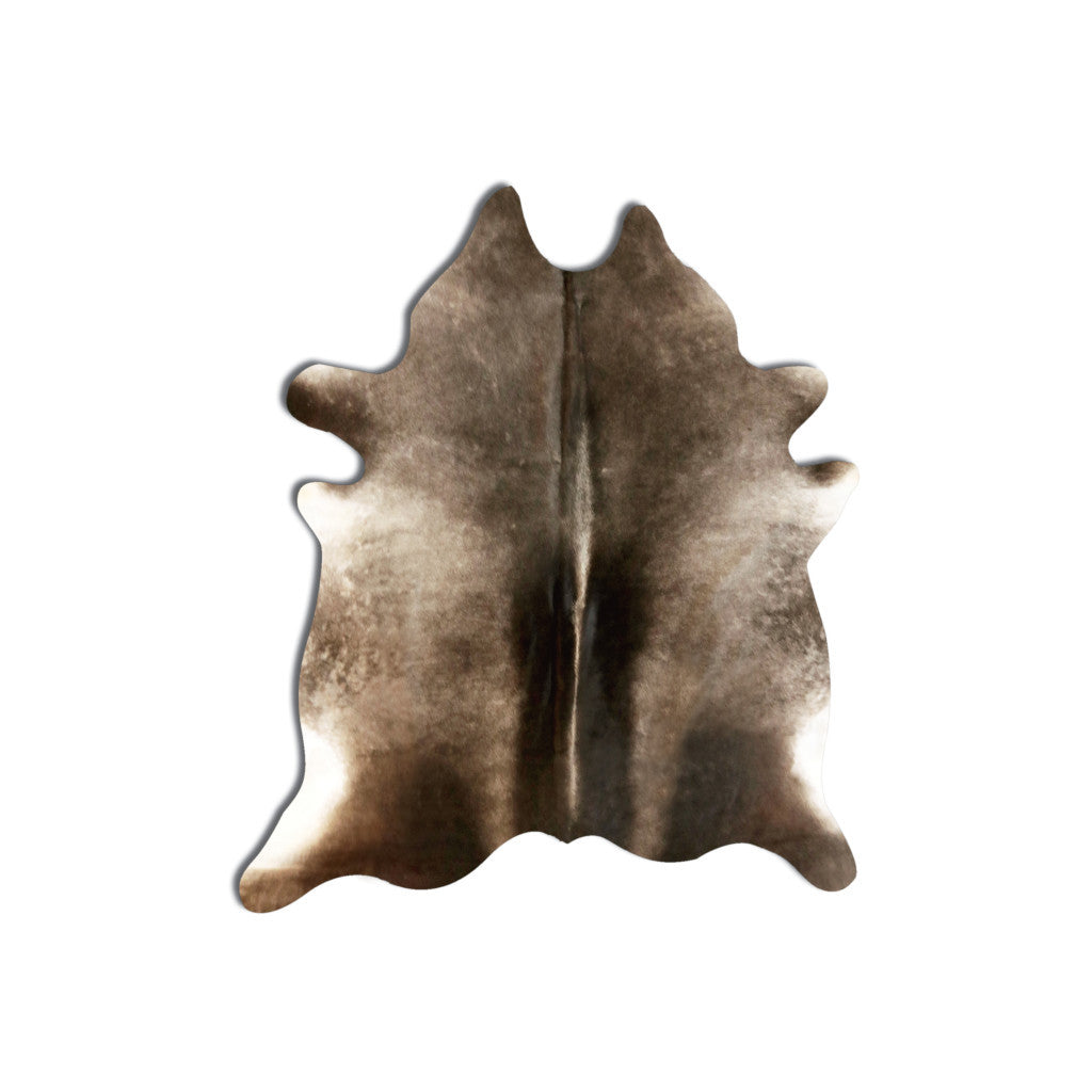 6' x 7' Brown Cowhide Hand Knotted Area Rug